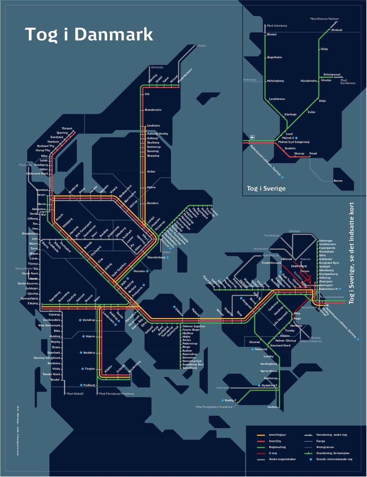 خريطة قطار الدنمارك كوبنهاجن