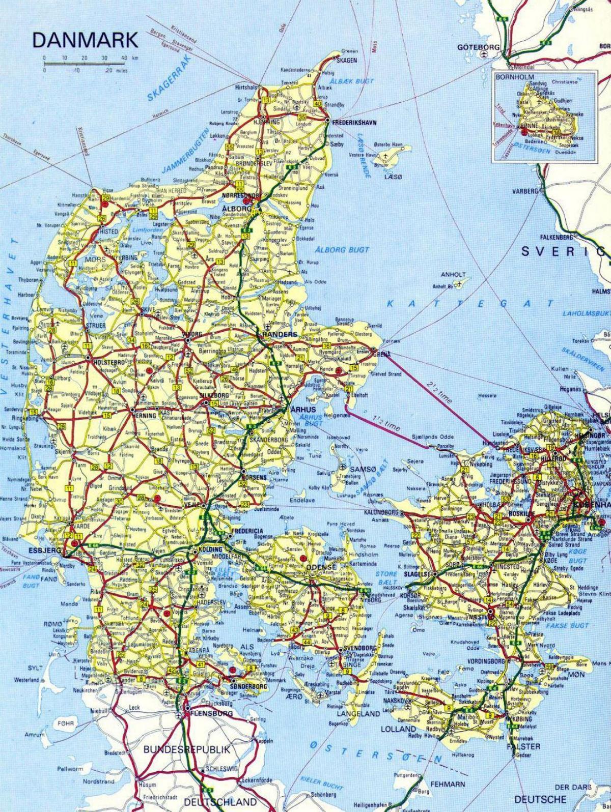 الدنمارك خريطة المدن