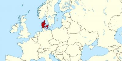 خريطة الدنمارك موقع على العالم 