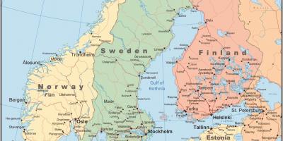 خريطة الدنمارك والدول المحيطة