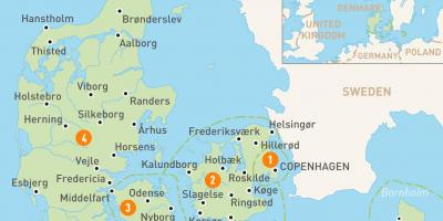 الدنمارك المحافظات خريطة